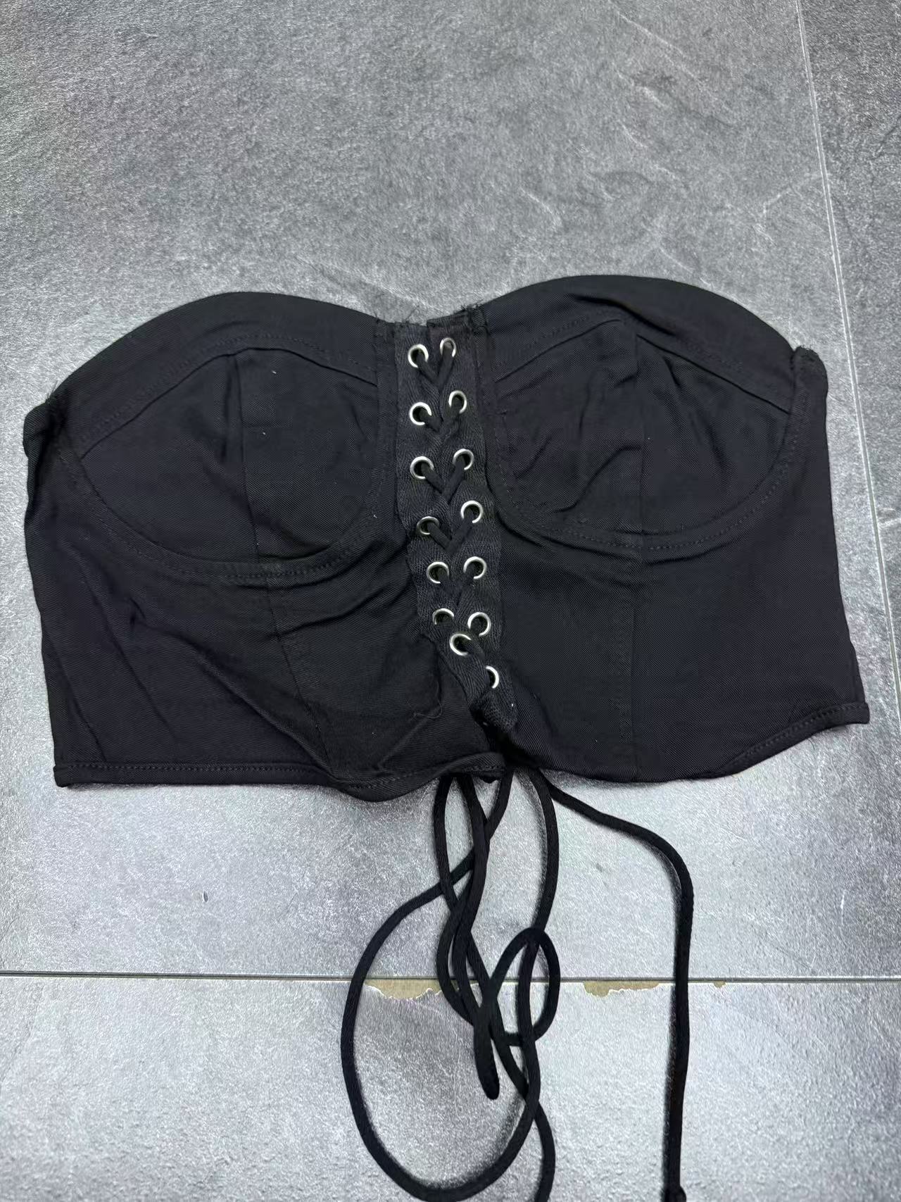 B7-1黑色“系带”抹胸