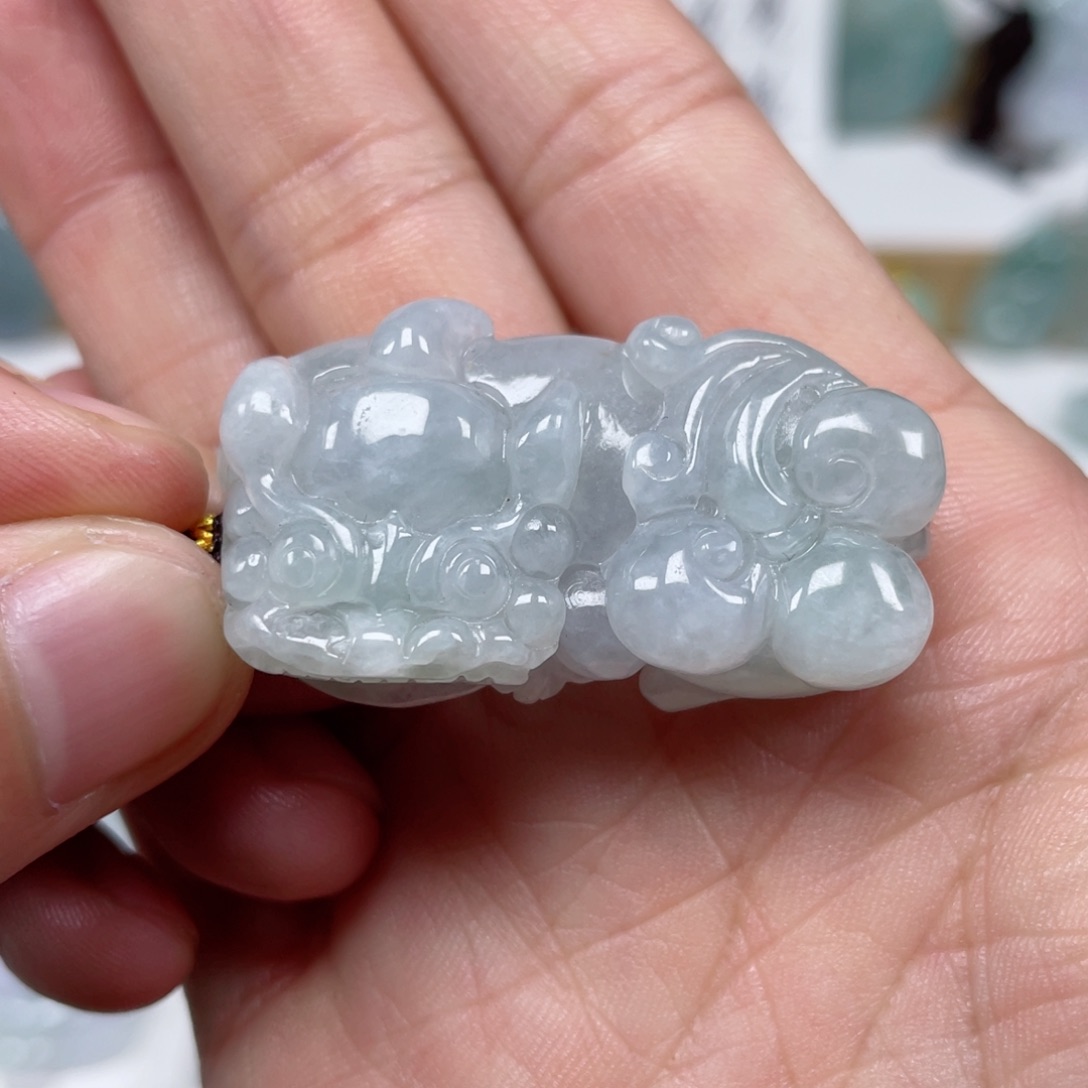 翡翠颈饰未镶嵌天然翡翠A货貔貅F2