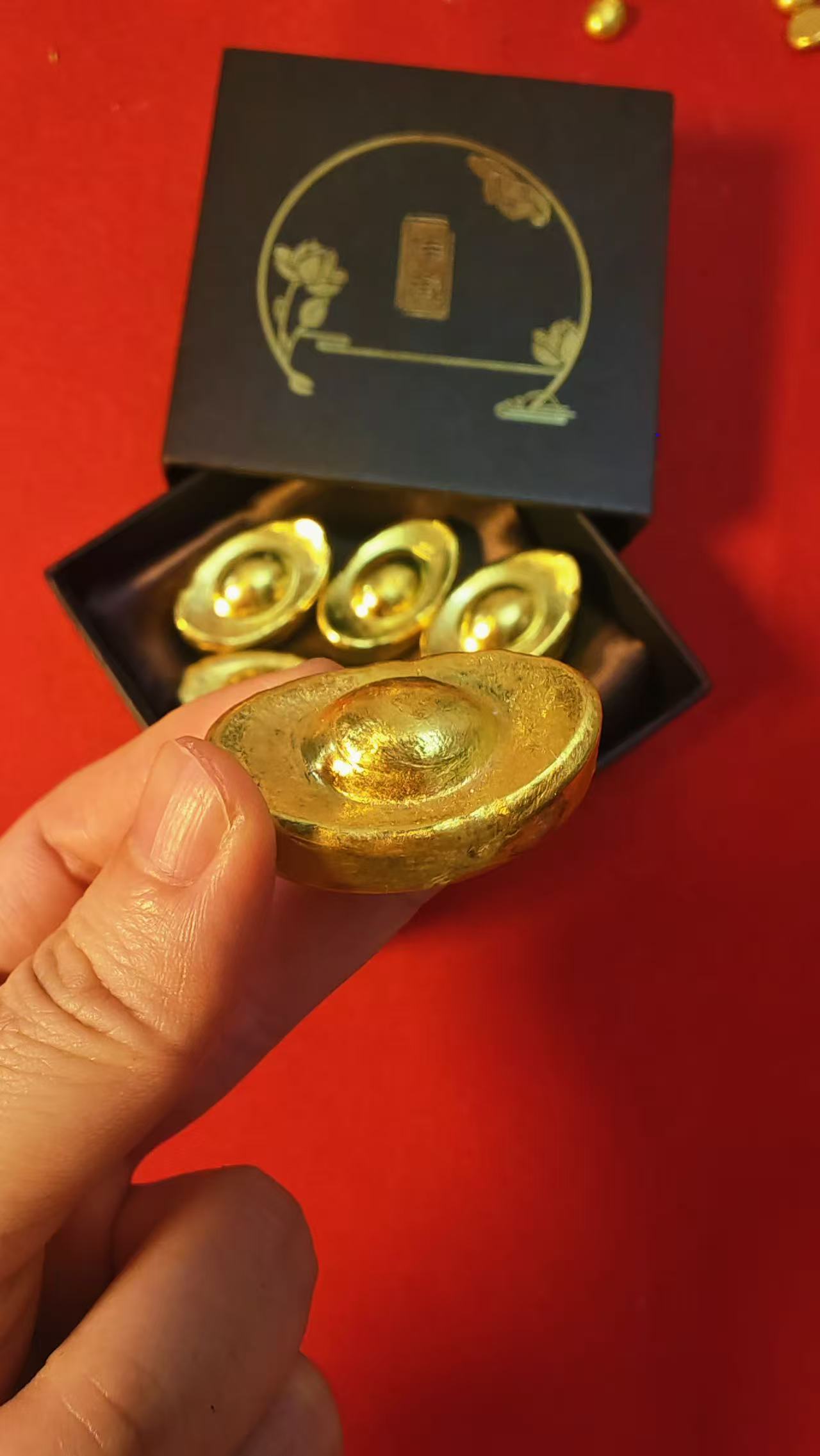 金色大元宝 65克左右 可烧可融 里外一色纯手工打造 创意摆件 