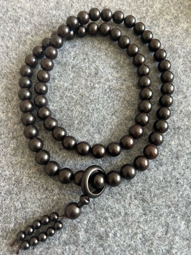 1.5尺寸66颗紫光檀木质脖挂