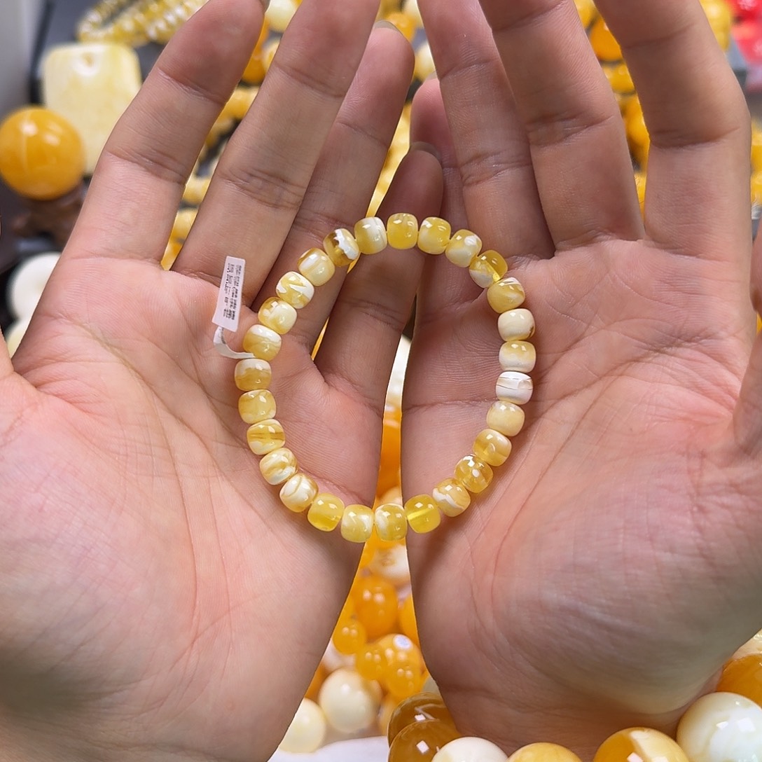 琥珀珠宝奇石未镶嵌8mm