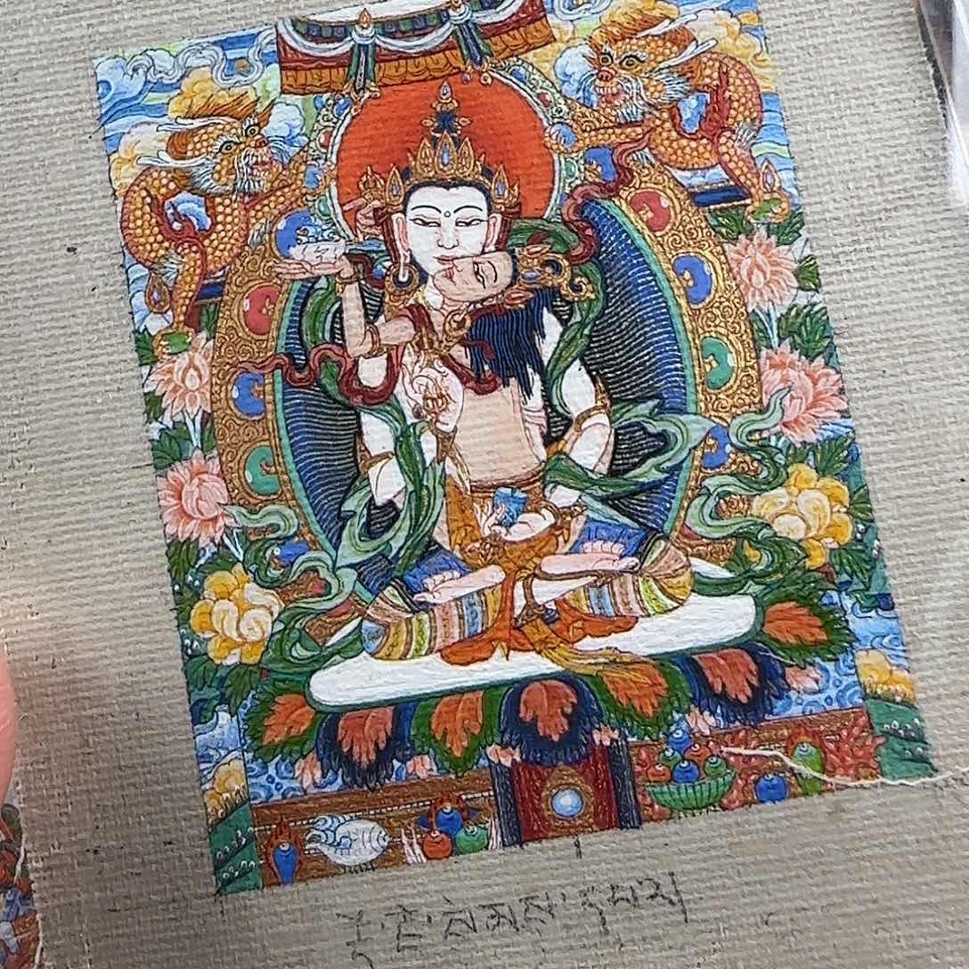 ****下吊坠纯手绘小唐卡金刚萨埵