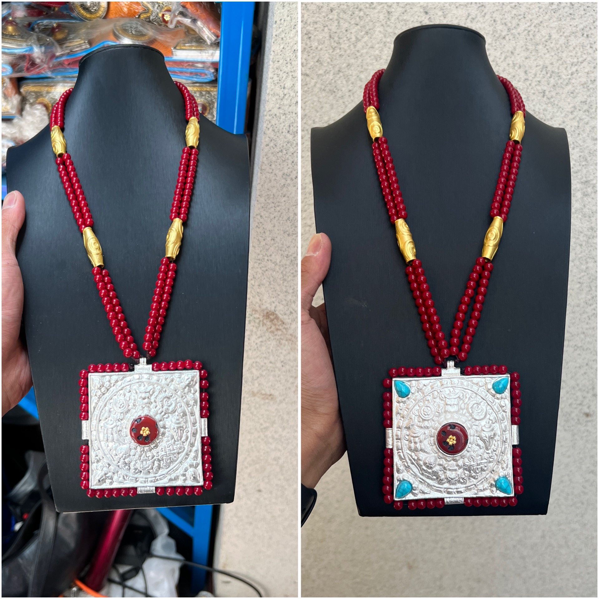 朵雅藏饰藏式用品藏式新款藏饰民族风项链白铜镀银款藏装配饰