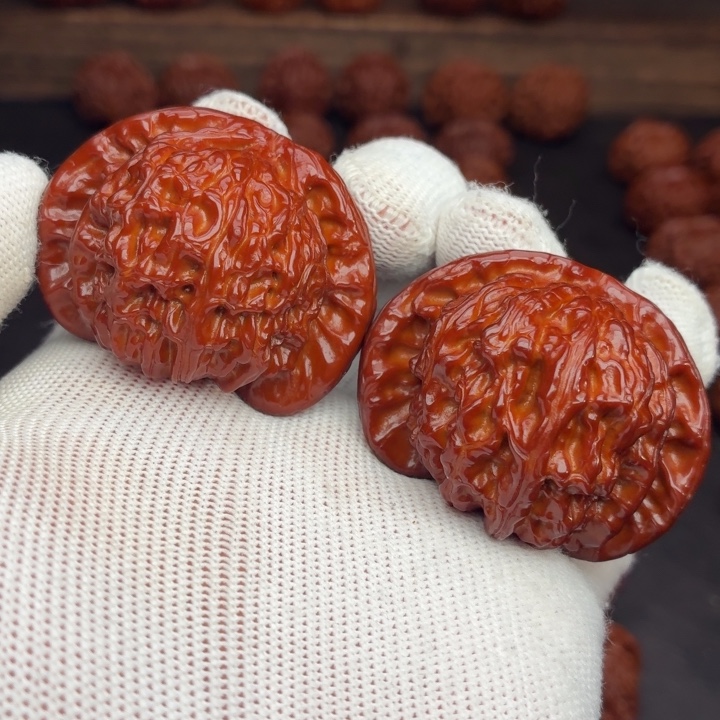 猴头核桃吊坠闷白999.22. WY#00#