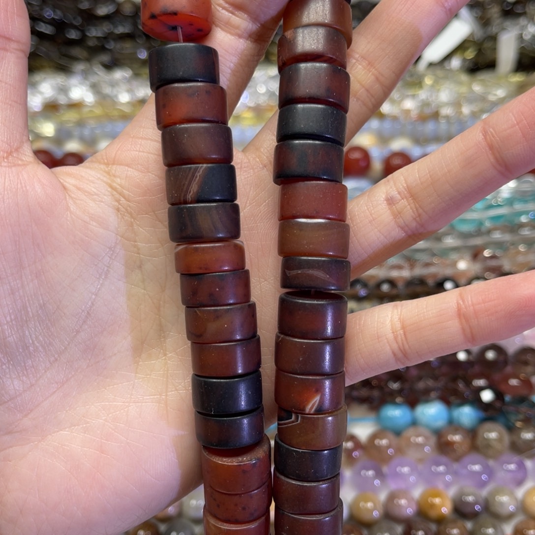 玛瑙/玉髓散珠天然老玛瑙卡14.8✖️长条38厘米