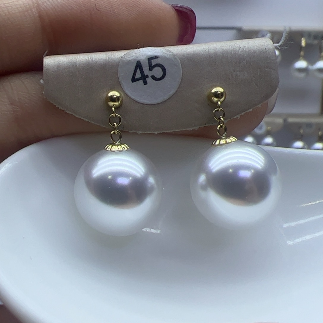 淡水珍珠耳饰18K金镶嵌