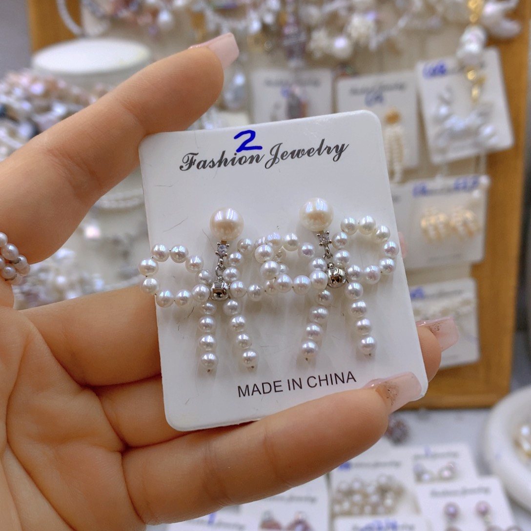 淡水珍珠耳饰银S925镶嵌