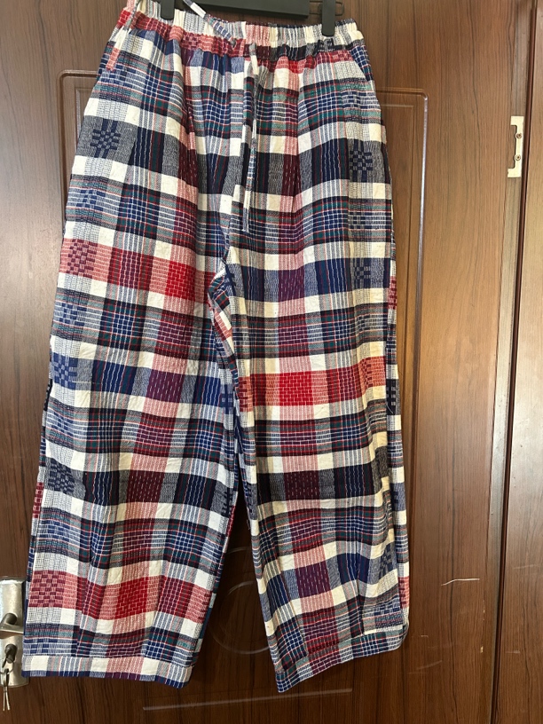 四页踏花布直筒裤