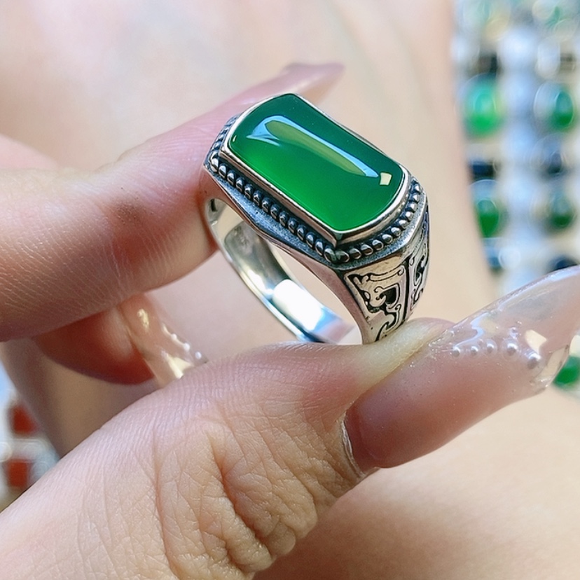 【闪购商品】玛瑙/玉髓戒指银S925镶嵌