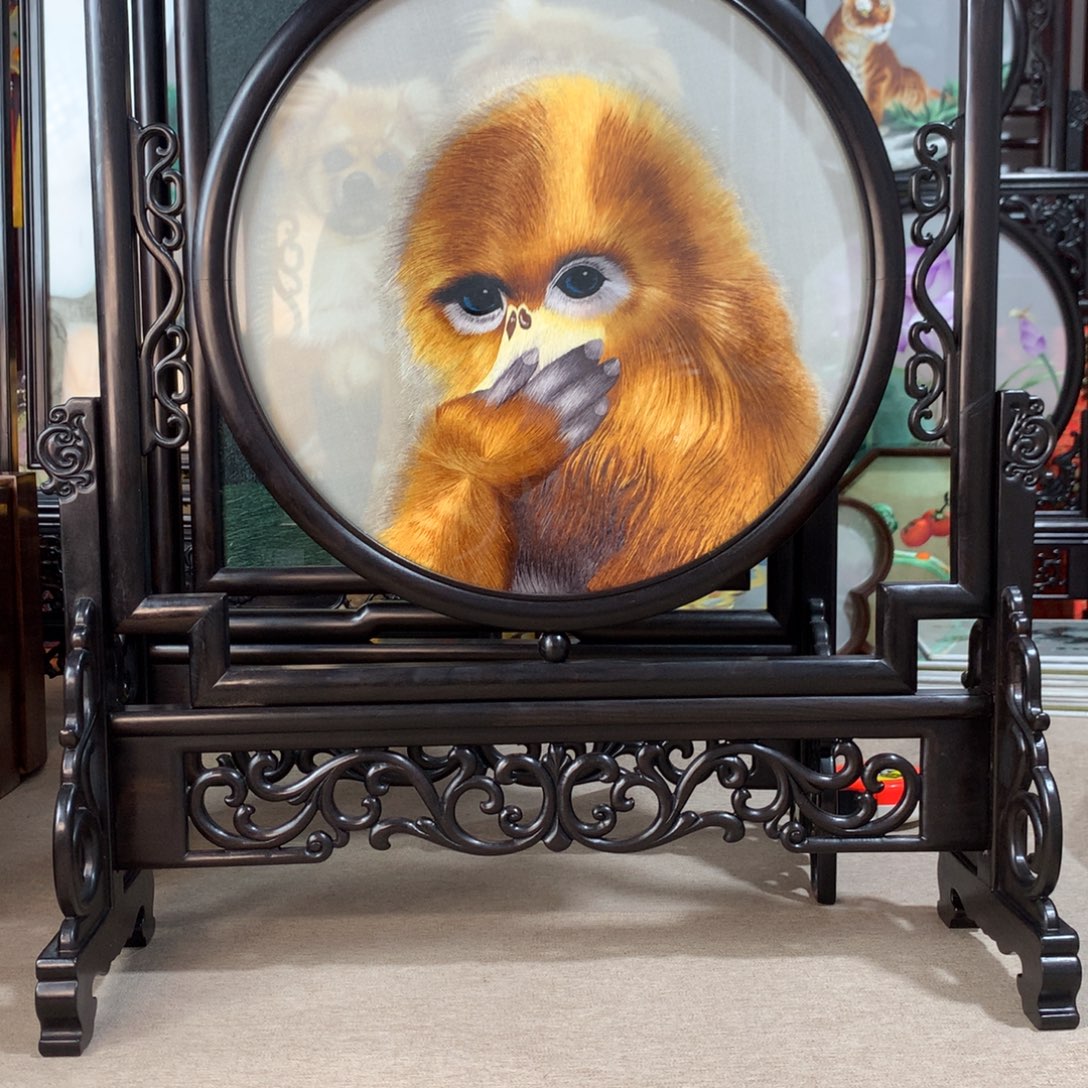 木精品苏绣三异绣摆件