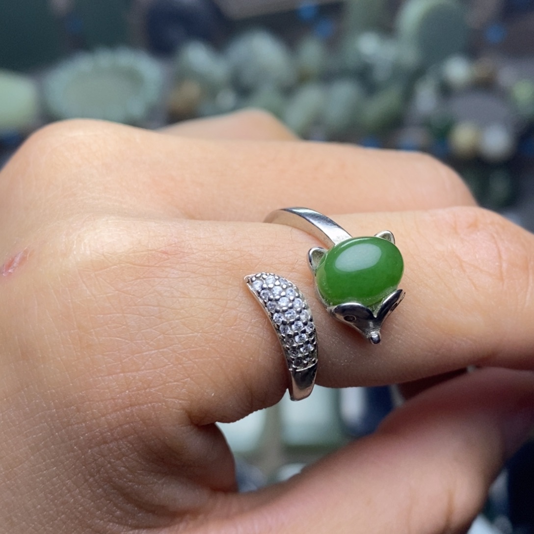 和田玉颈饰银S925镶嵌