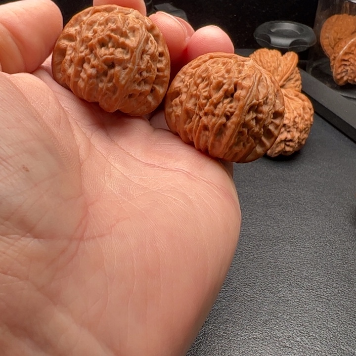 把件文玩核桃37小白狮