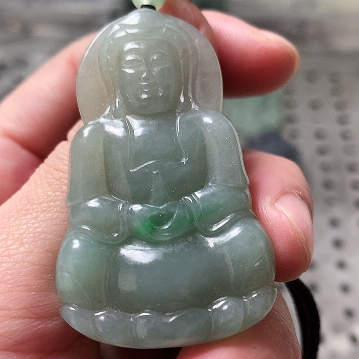 颈饰未镶嵌翡翠缅甸翡翠观音牌