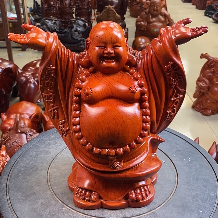 花梨木笑佛一个摆件