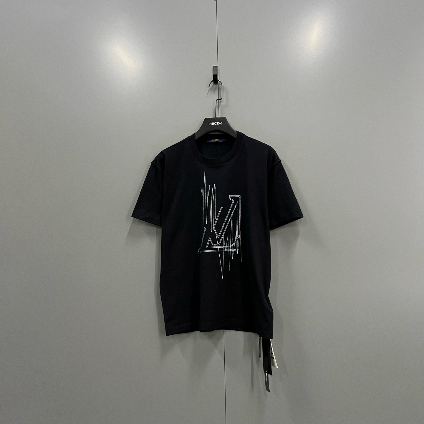 95新 maje 白菜 LV 黑色针脚logo短袖 101936 无洗标