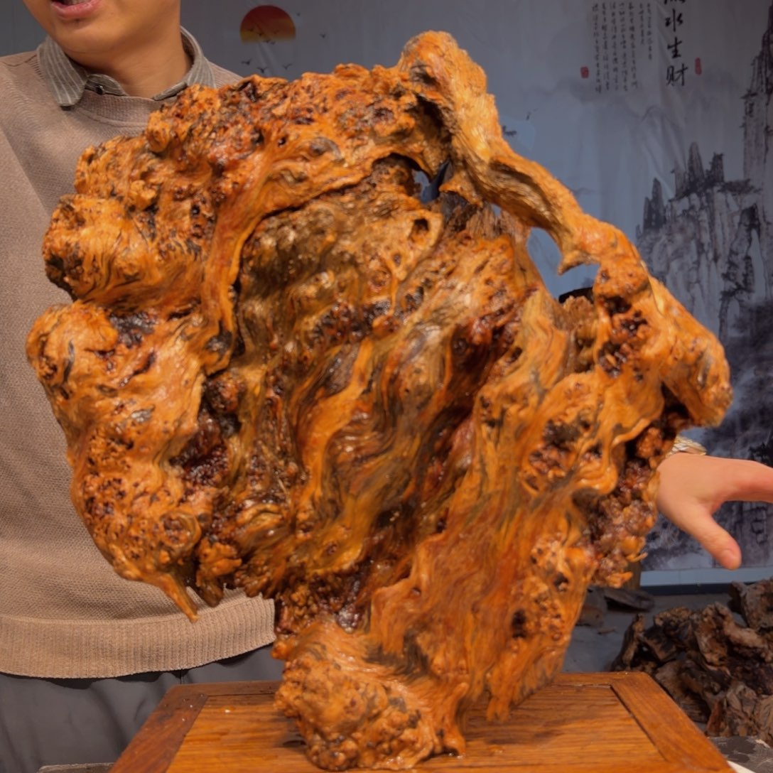 王***义木三丰琥珀木 天然摆件46