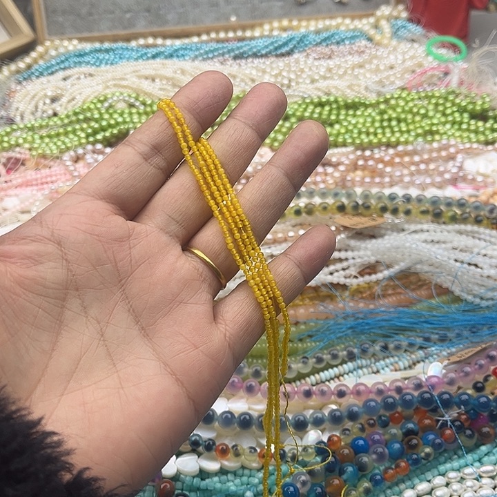 玛瑙/玉髓珠宝半成品未镶嵌2条2mm黄玛瑙