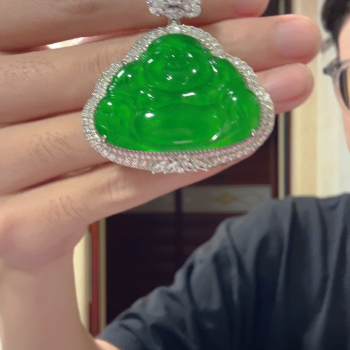 翡翠银S925镶嵌颈饰吊坠