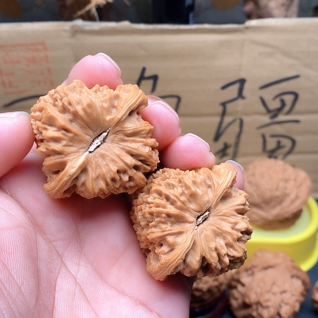 文玩核桃把件42三角疆