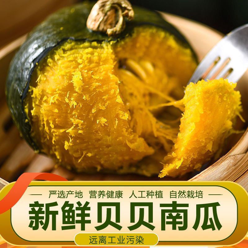 正宗贝贝南瓜粉糯香甜板栗真贝贝南瓜新鲜现摘孕妇宝宝辅食包邮
