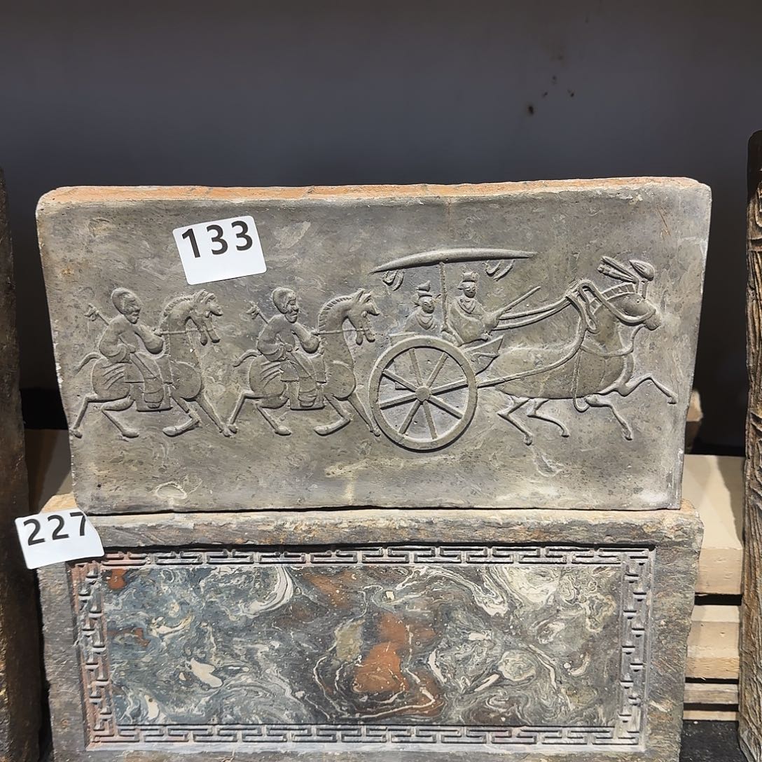 老砖茶台，砚台，画像砖