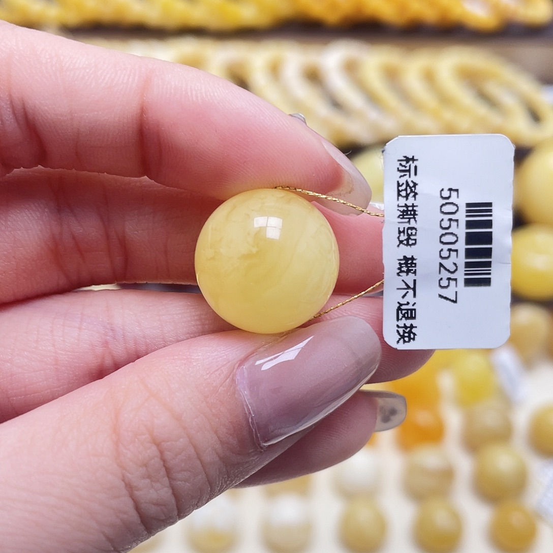 琥珀未镶嵌裸石16.9mm圆珠