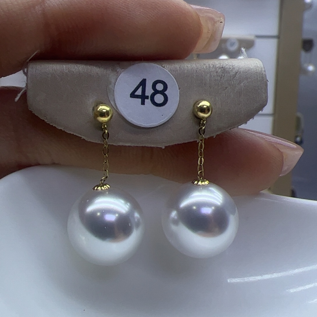 淡水珍珠耳饰18K金镶嵌