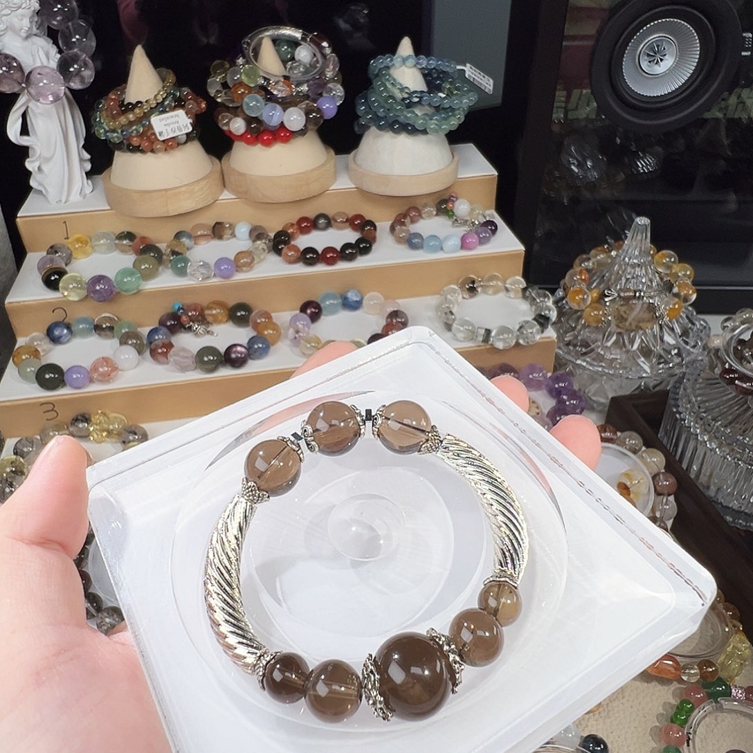 非金属茶晶半镯    