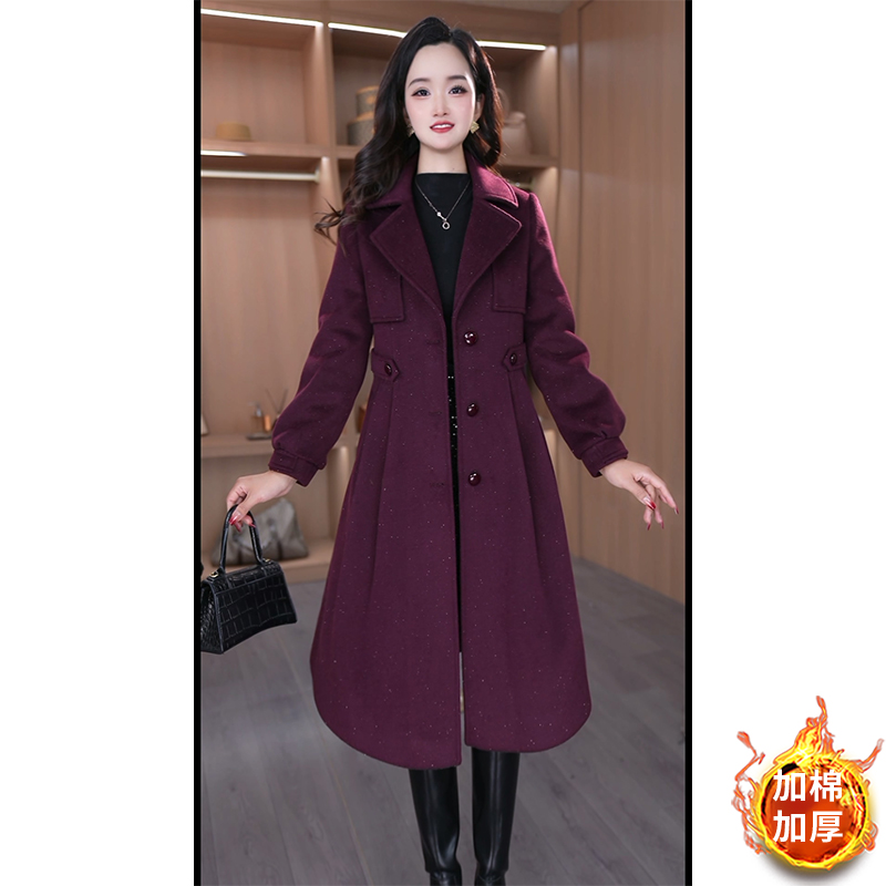 优雅新款气质时尚大气减龄休闲收腰显瘦韩版风衣加棉外套28947