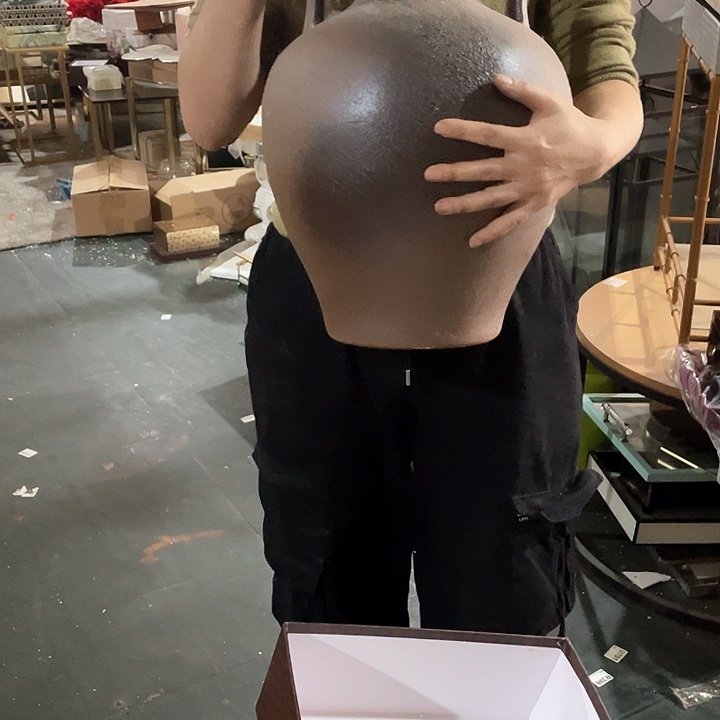 凤*陶瓷花瓶，仿真绿植。