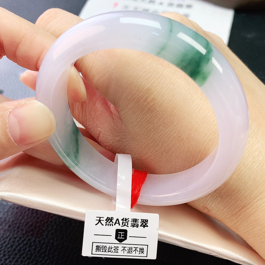 未镶嵌手镯翡翠54冰绿