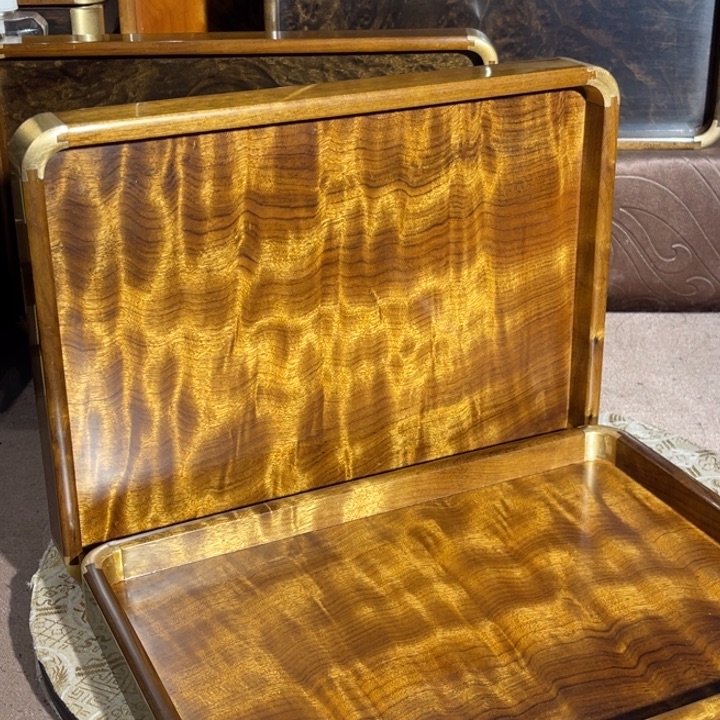 金丝楠《****室金丝楠木文盘一对