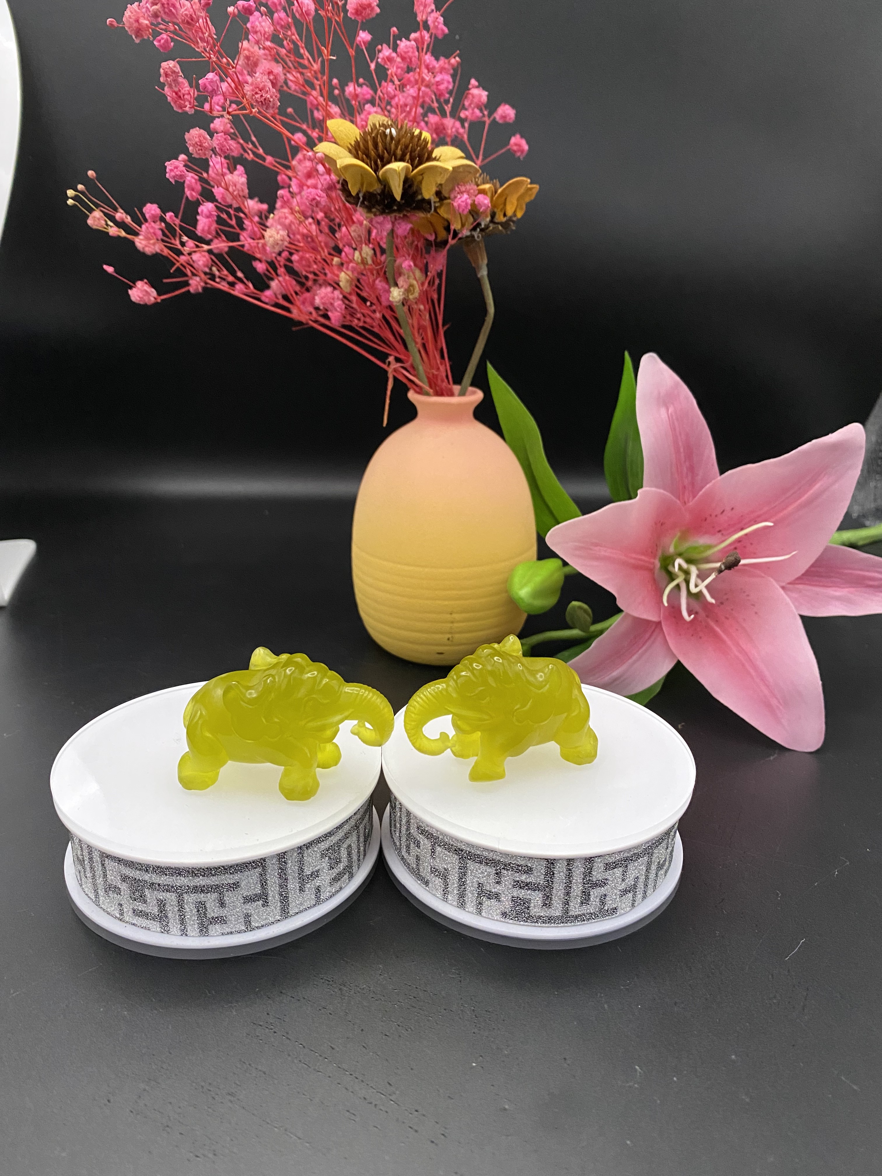 琮缘珠宝玉器纯天然岫玉，手把件小摆件大象，走向成功，富贵吉祥，