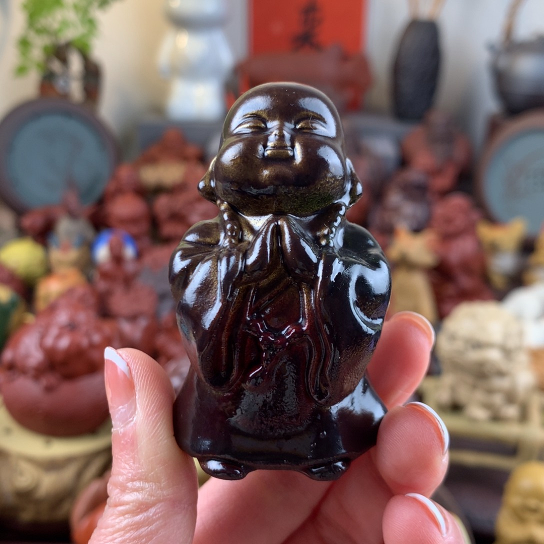 紫砂茶宠变色小和尚