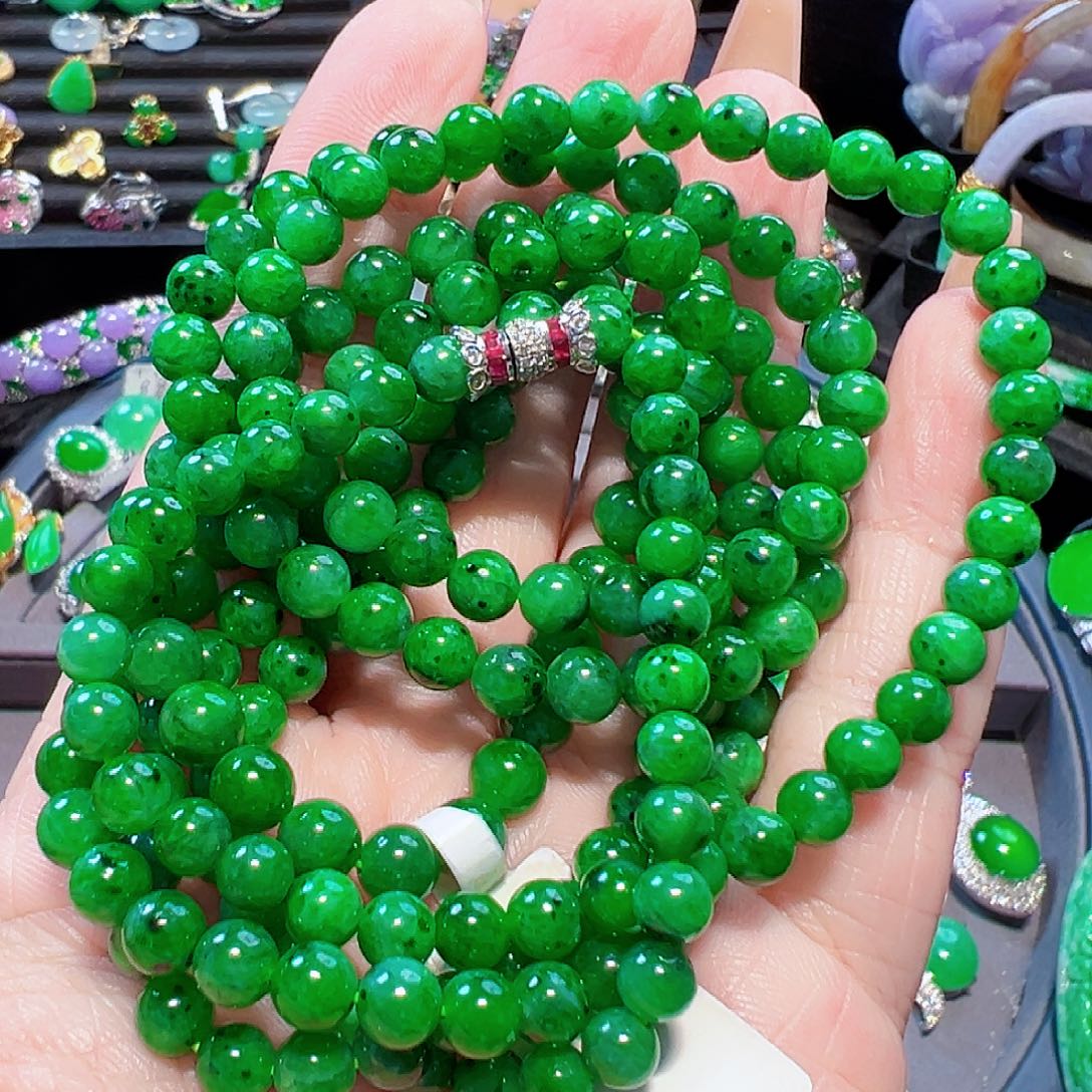 翡翠颈饰18K金镶嵌签收后24小时鉴赏期