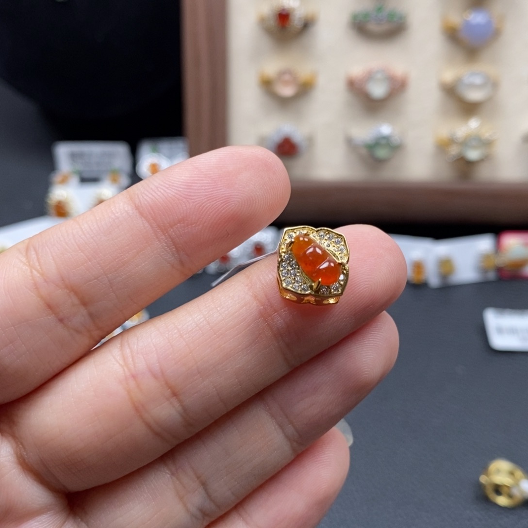 翡翠银S925镶嵌戒指