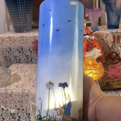 有机玻璃微瑕骨瓷花瓶