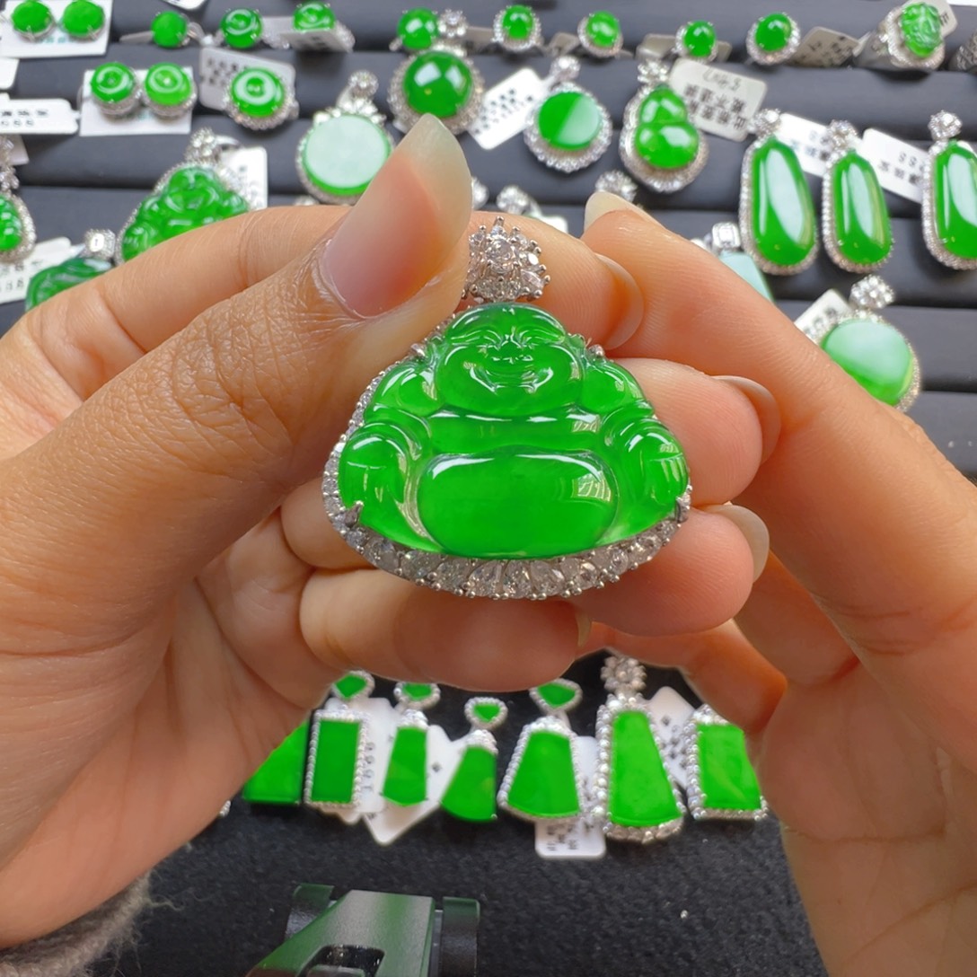 翡翠银S925镶嵌颈饰