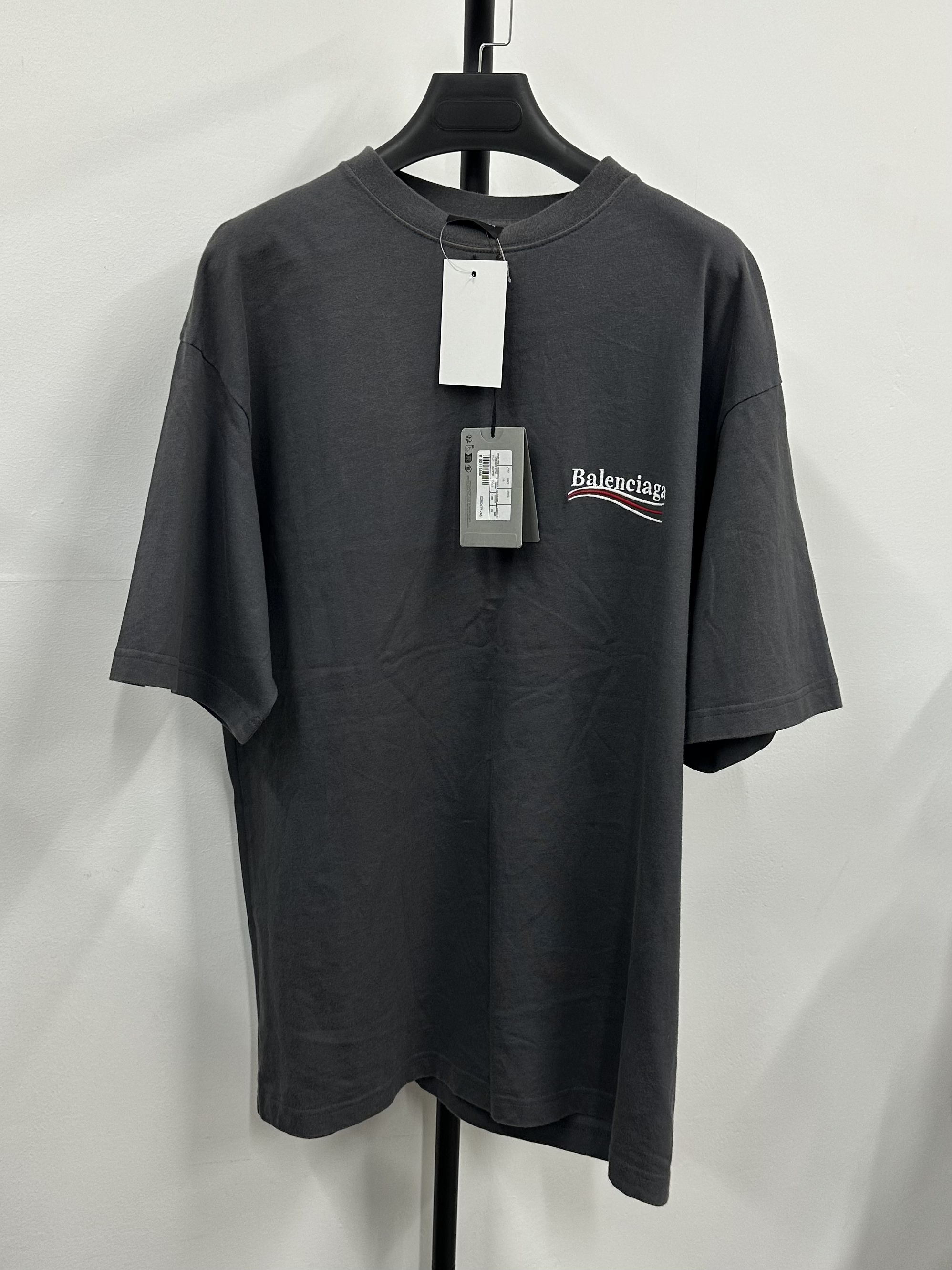 未使用 Balenciaga/巴黎世家 短袖T恤 男款 深灰色 全新 Xs码