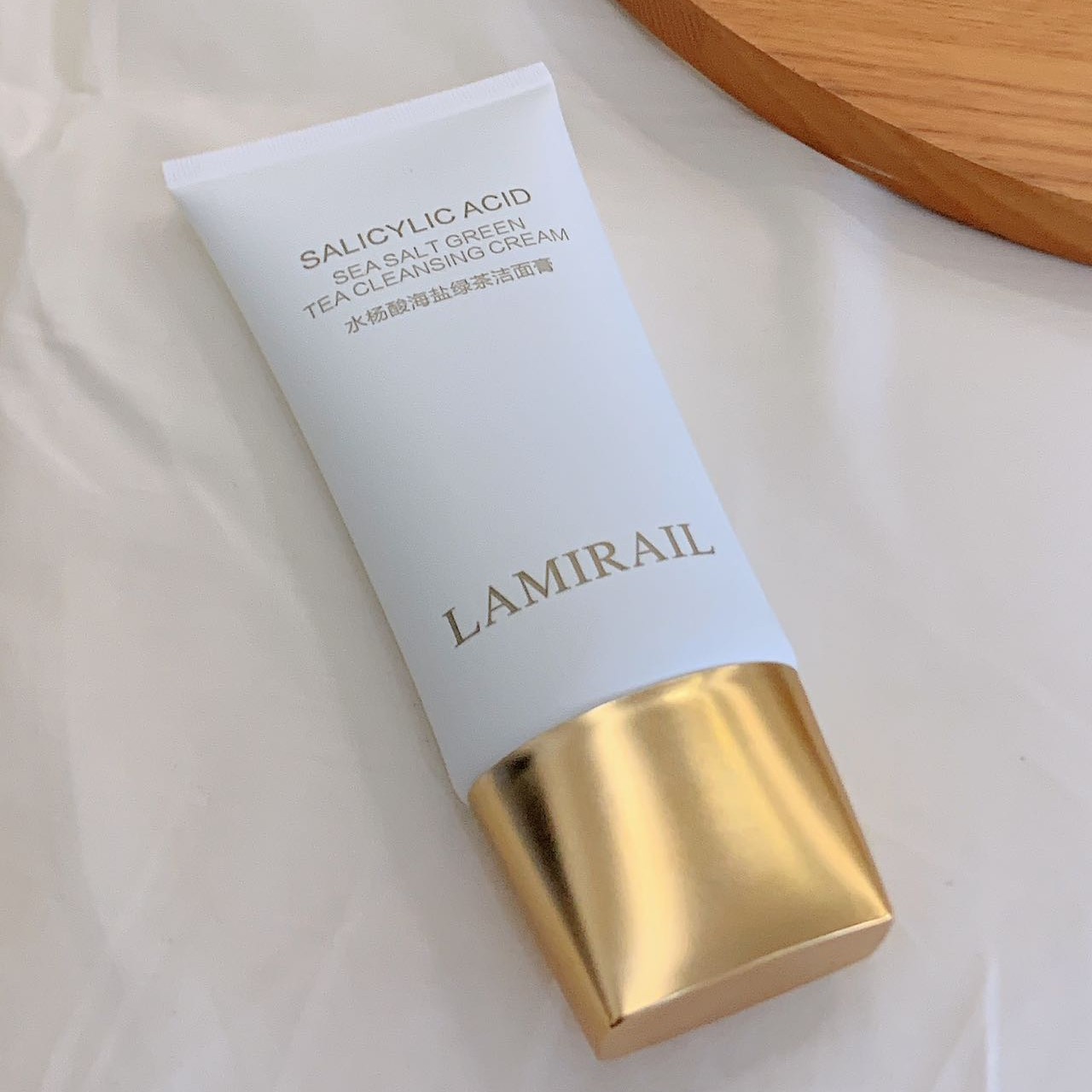 LAMIRALL水杨酸海盐绿茶洁面膏深层清洁补水保湿