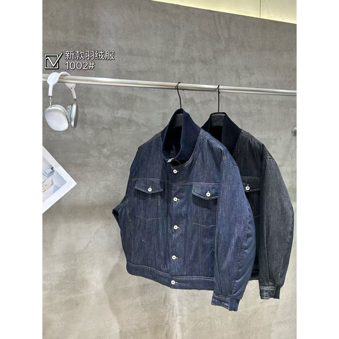 YLZ（1nz1002#）好看的～翻领拉链短款牛仔50羽绒服11-19