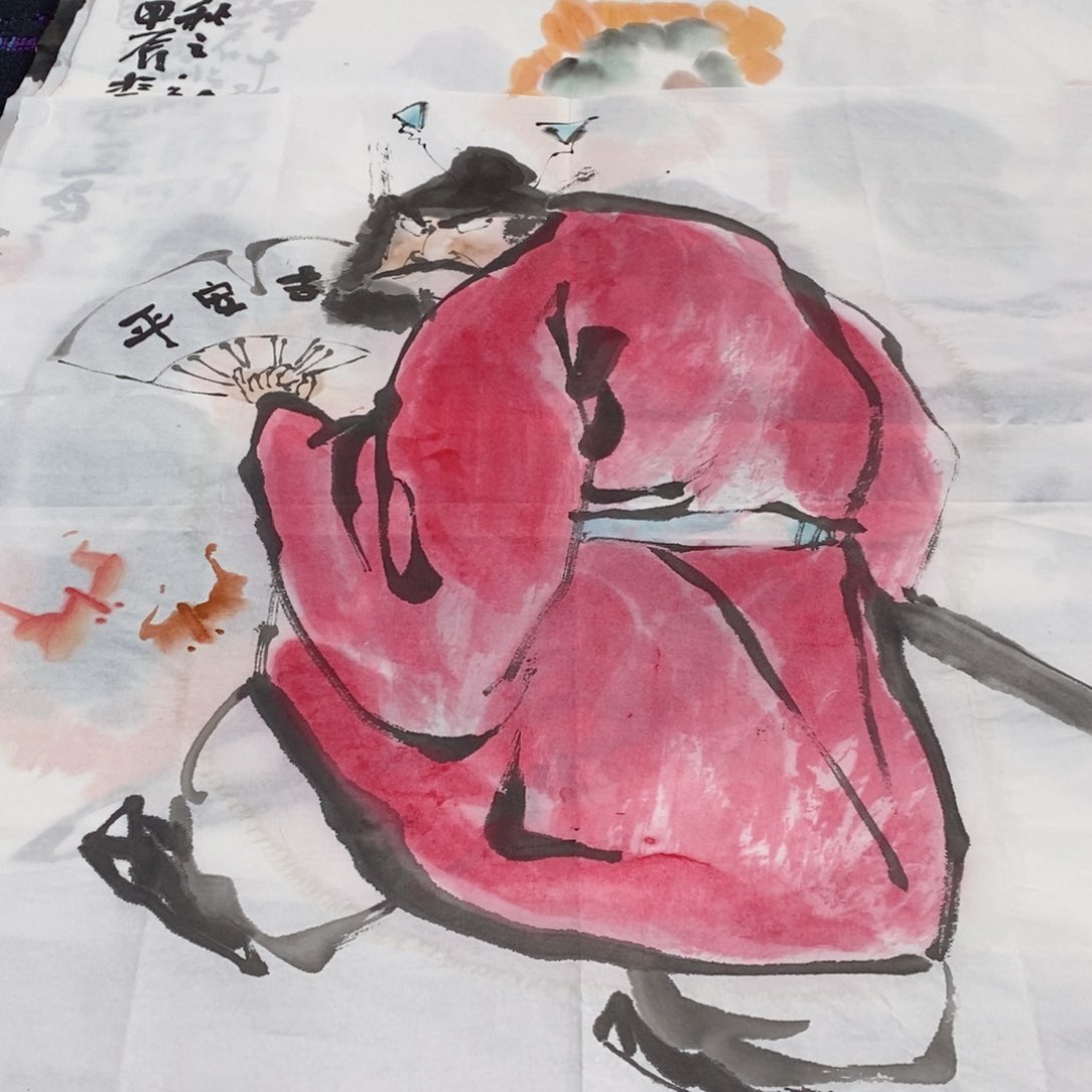 书法陈斌斗方人物曈