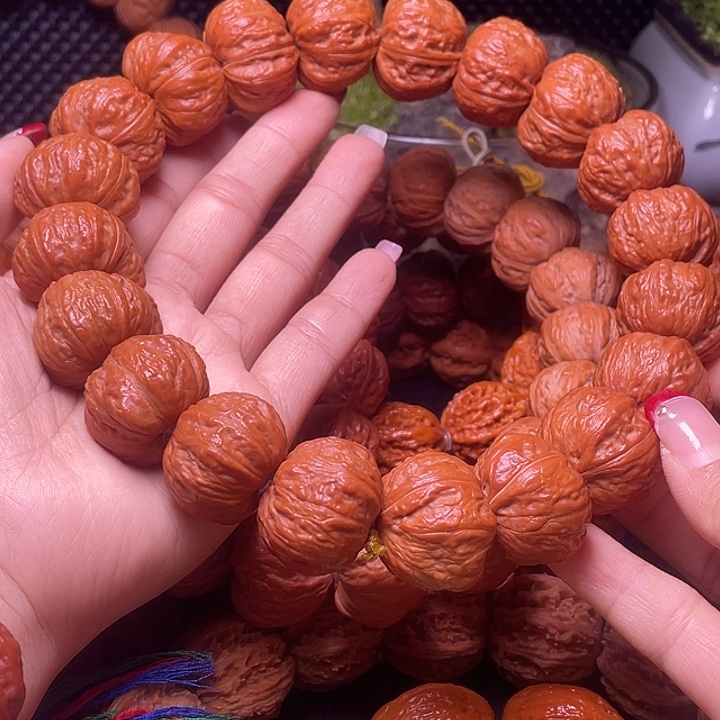 好***3文玩核桃手串磨盘元宝肚