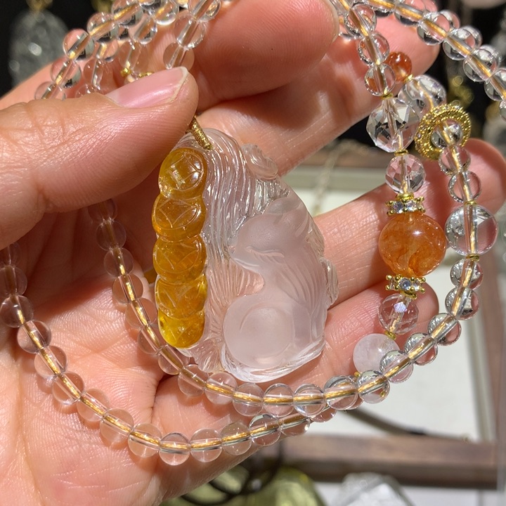水晶颈饰未镶嵌天然