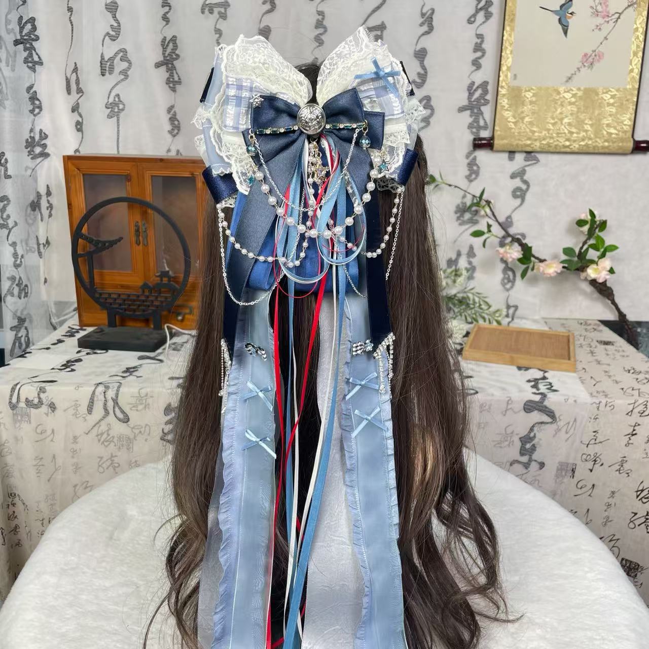 【海屿校徽】水手服发夹多层次蝴蝶结发饰头饰弹簧夹