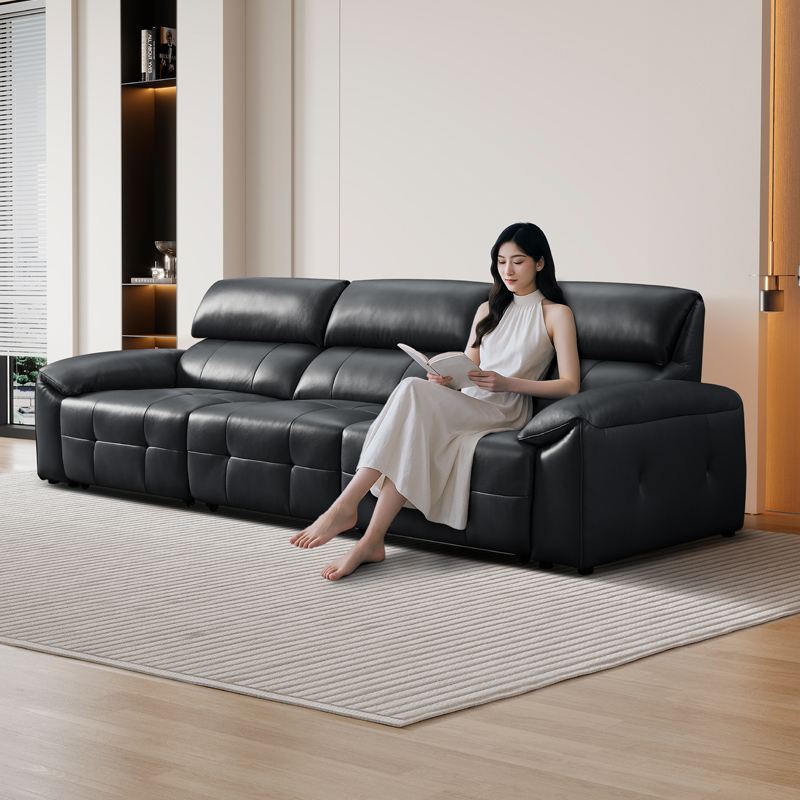 皇朝雷诺电动三人位客厅家用头层牛皮高弹舒适奢华型沙发DS2503