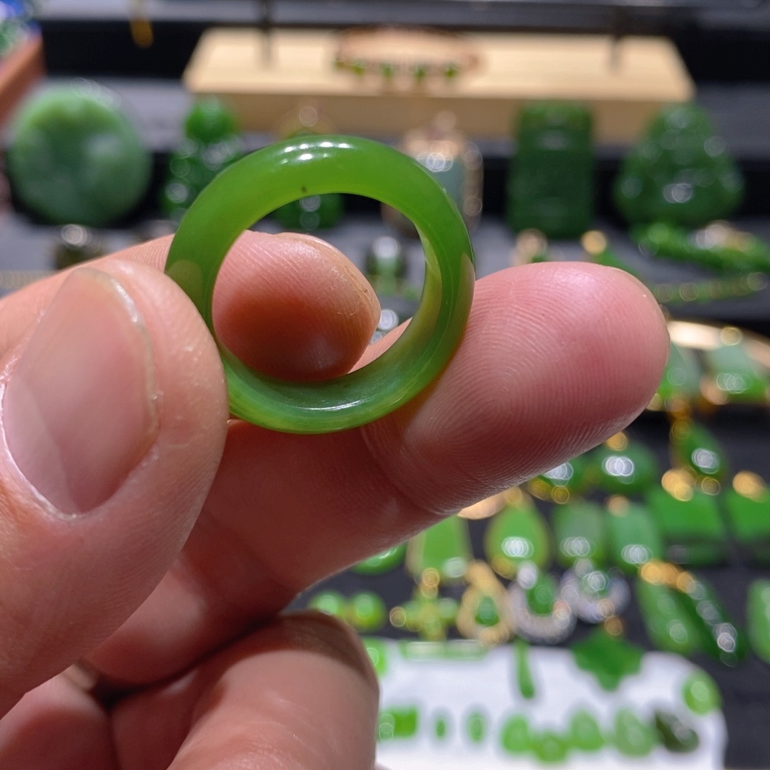 和田玉（碧玉）戒指未镶嵌十*