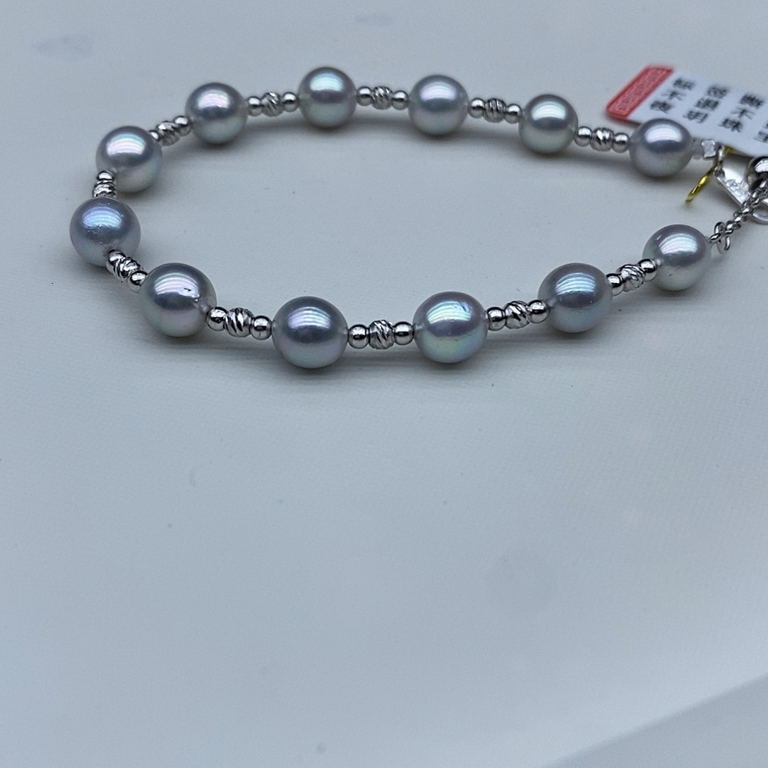 海水珍珠手绳银S925镶嵌