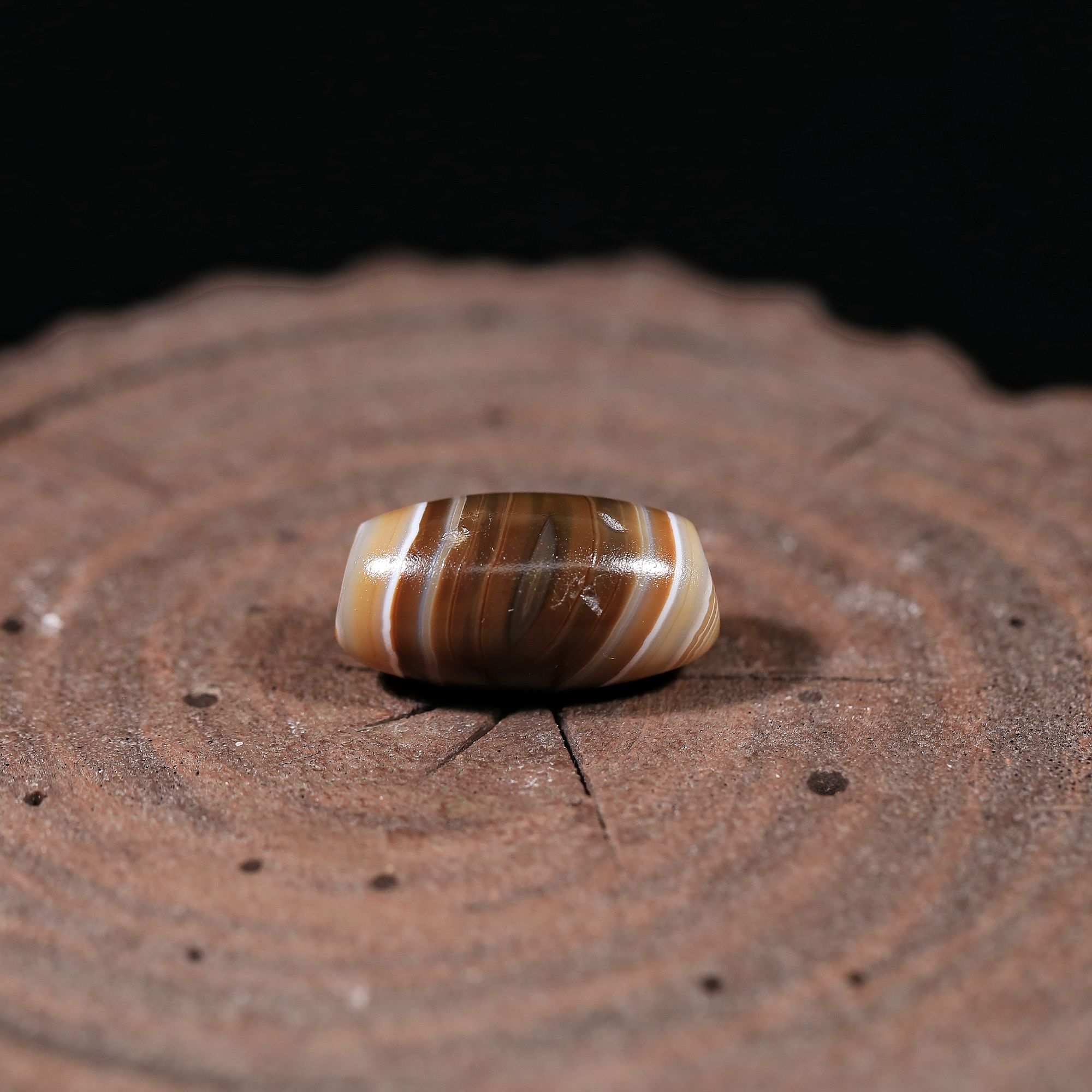 藏系天然缠丝玛瑙带眼天珠锁骨链精品满风化自然磨损包浆油润