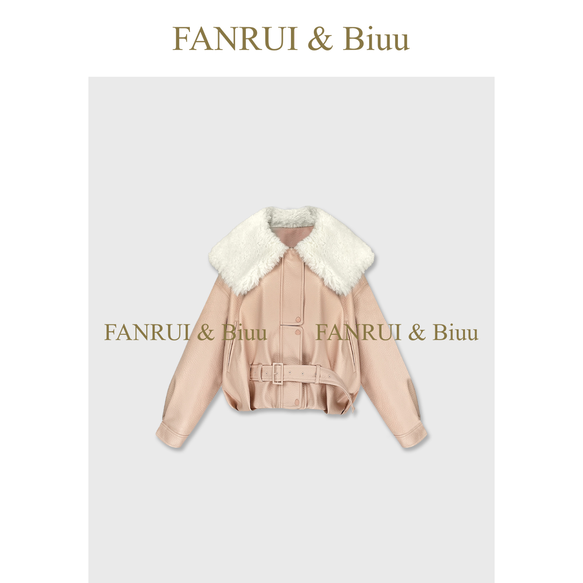 FANRUI/泛芮「港风松潮」皮衣翻领绒感时髦气质保暖羽绒外套B19268